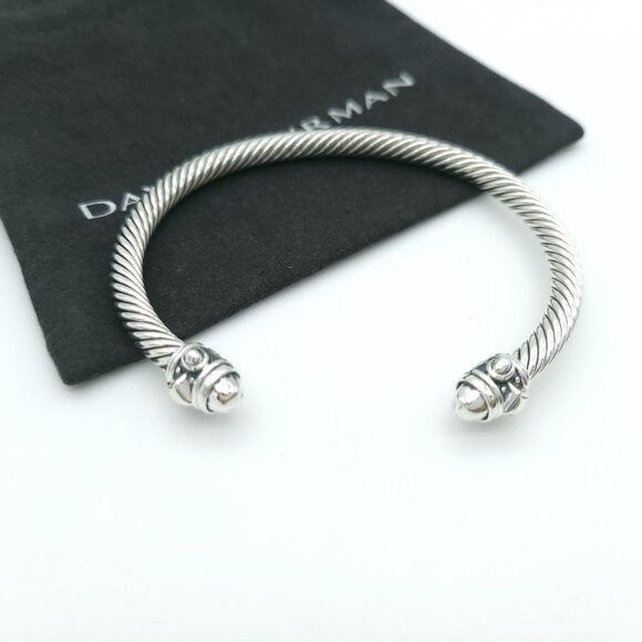 DAVID YURMAN Sterling Silver Classic Cable 5mm Renaissance Bracelet LARGE 7 inch - Picture 1 of 10